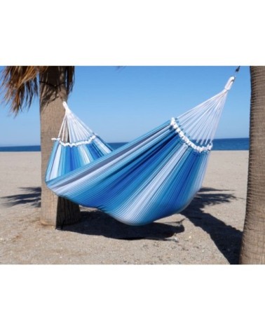 Hamac l en coton bleu et blanc