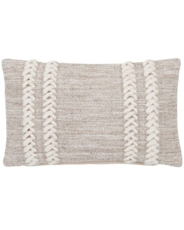 Coussin en laine style rustique blanc et gris 30x50