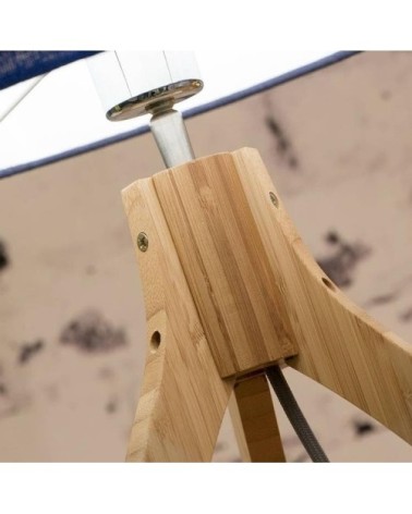 Lampe tripode bambou et lin naturel gris H54cm