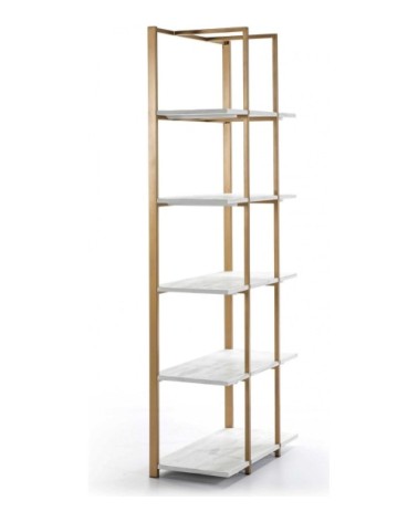 Etagère en métal et bois couleur blanc et doré h200cm