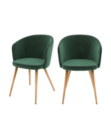 Chaise en velours vert d'eau (lot de 2)