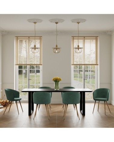 Chaise en velours vert d'eau (lot de 2)