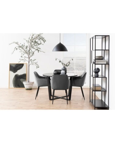 Fauteuil de salle à manger en velours et métal (lot de 2)