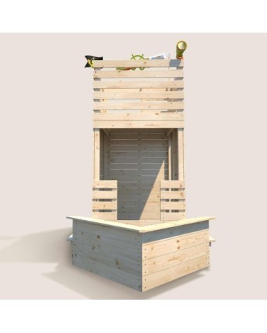 Maisonnette en bois extérieure avec bac à sable