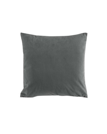 Coussin déhoussable en velours côtelé anthracite 40 x 40