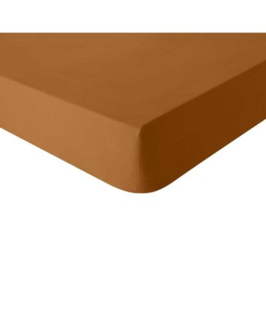 Drap housse en coton  ambre 90x190 Made in France