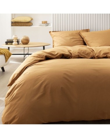Drap housse en coton  ambre 90x190 Made in France