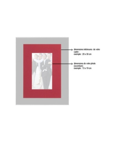 Passe-partout noir 24x30 cm ouverture 15x20 cm carton