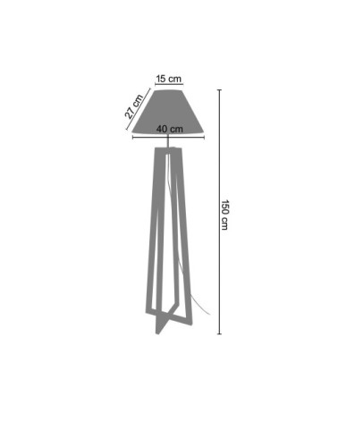 Lampadaire bois taupe et blanc