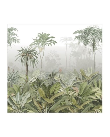 fresque panoramique brume tropicale vert 300x280cm