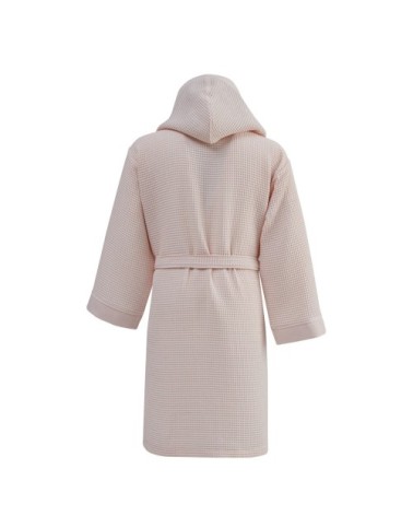 Peignoir mi-long nid d'abeille à capuche Pétale L