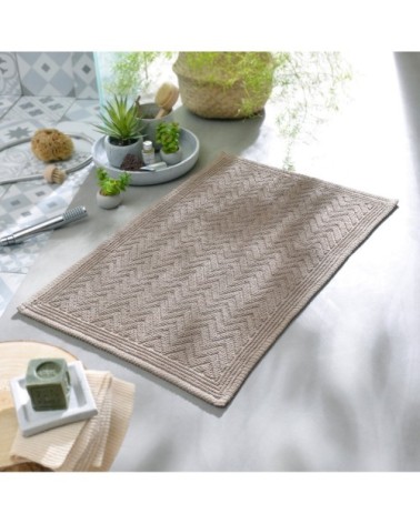 Tapis de bain marron 60x120 en coton