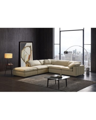 Module pouf beige pour canapé composable plume