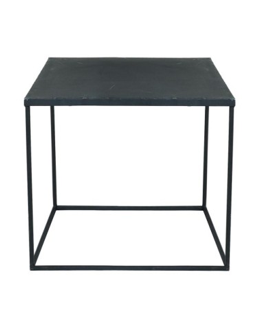 Table basse industrielle en métal noir