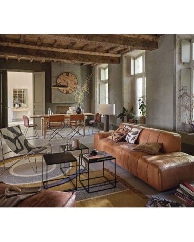 Table basse industrielle en métal noir