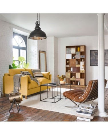 Table basse industrielle en métal noir