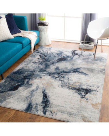 Tapis Abstrait Moderne - Bleu et Gris - 160x220cm
