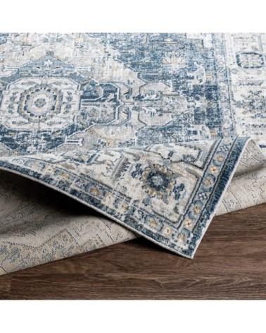 Tapis Vintage Oriental - Bleu, Gris et Ivoire - 160x220cm