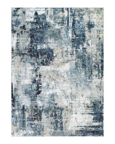 Tapis Abstrait Moderne - Bleu, Gris et Beige - 200x275cm