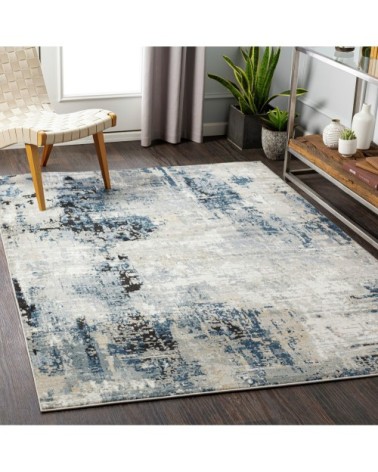 Tapis Abstrait Moderne - Bleu, Gris et Beige - 160x220cm