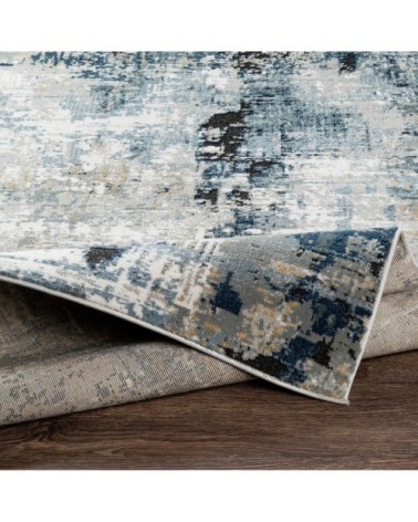 Tapis Abstrait Moderne - Bleu, Gris et Beige - 160x220cm