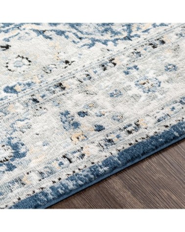 Tapis Vintage Oriental - Bleu, Gris et Moutarde - 200x275cm
