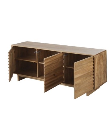 Buffet 3 portes en bois de manguier massif marron