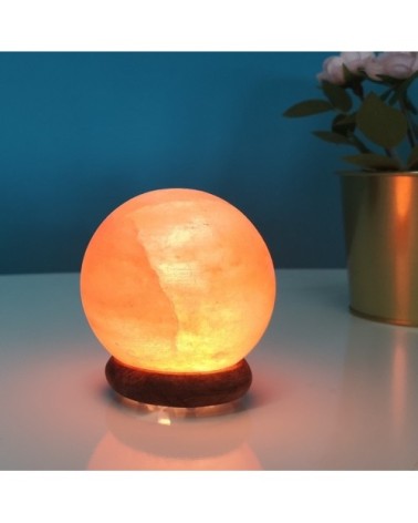 Lampe USB en cristal de sel d'Himalaya sphère