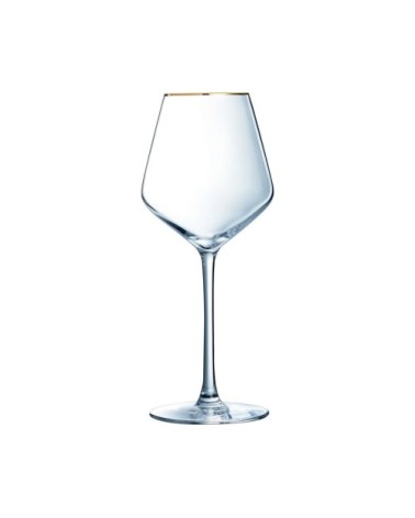 Verre à pied universal bord or 38cl - Lot de 4