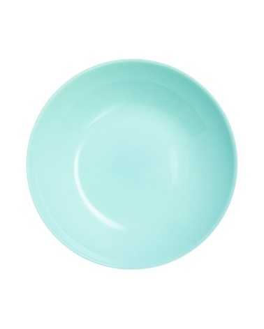 Assiette à soupe en opale turquoise D20cm