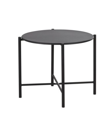 Table basse de jardin ronde en acier noir D50