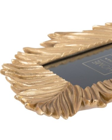 Cadre photo feuille en résine dorée 10x15