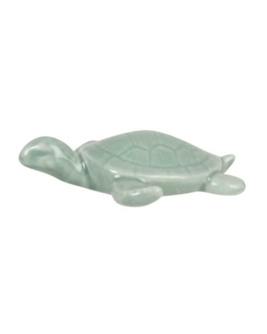 Statuette tortue en porcelaine bleu clair H2