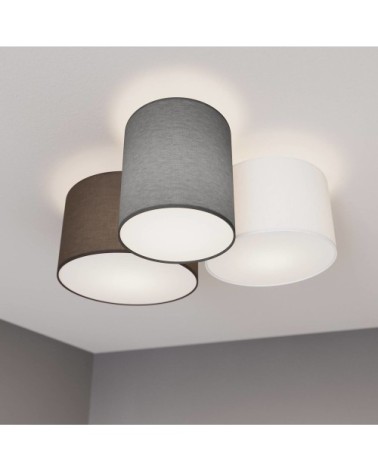 Plafonnier tissu en textile gris