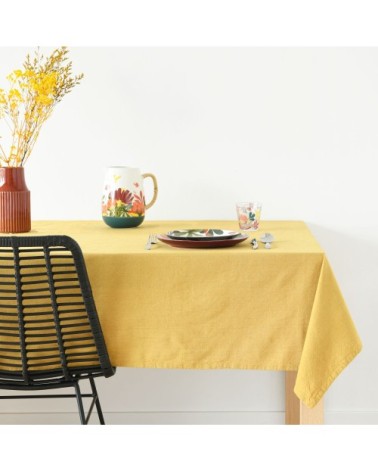 Nappe en coton jaune 140x240