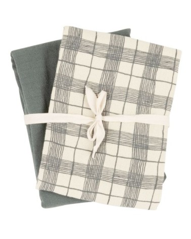 Torchons carreaux en coton (x2)