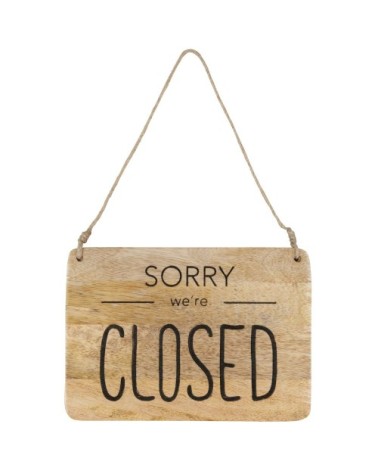 Déco murale pancarte en bois de manguier gravé beige et noir 22x16