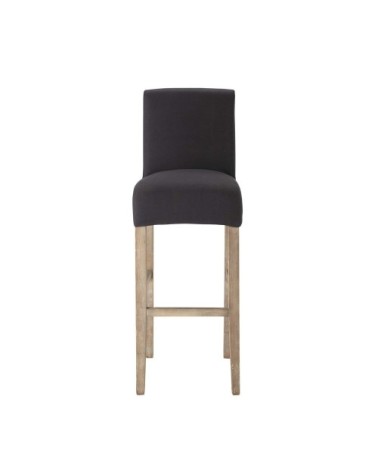 Housse de chaise de bar en coton anthracite, compatible chaise de bar MARGAUX