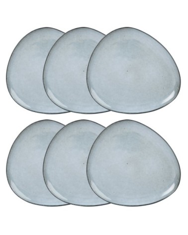 Assiette plate en grès gris