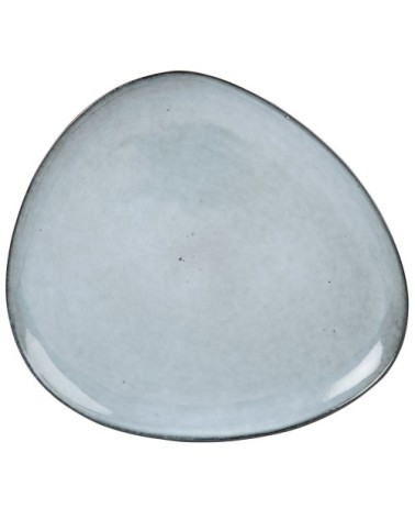 Assiette plate en grès gris