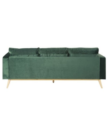 Canapé d'angle style scandinave 4/5 places en velours vert