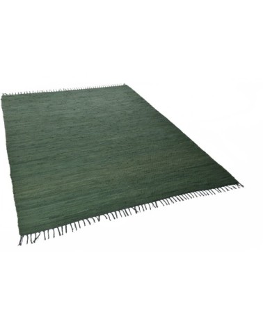 Tapis réversible en coton - tissé à la main - Vert foncé 40x60