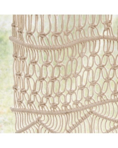 Rideau macramé en coton écru à l'unité 105x250