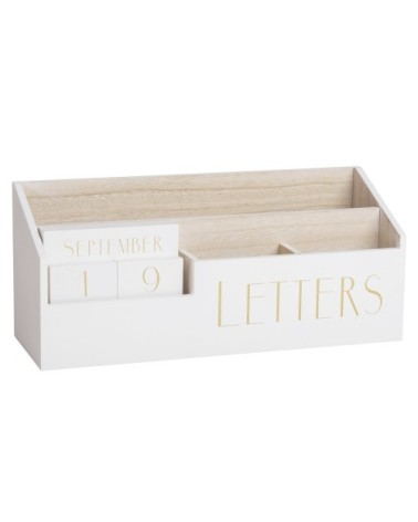 Porte-courrier calendrier perpétuel blanc