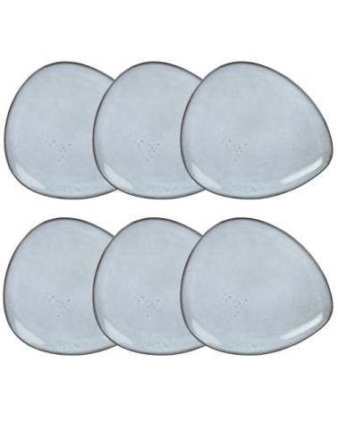 Assiette à dessert en grès gris