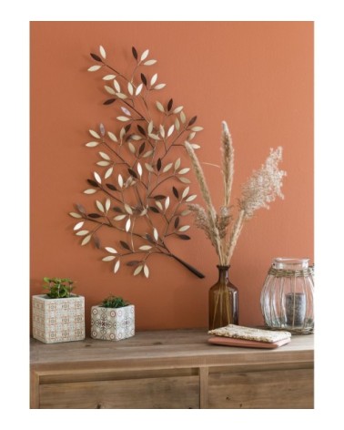Déco murale branchage en métal doré et coloris bronze