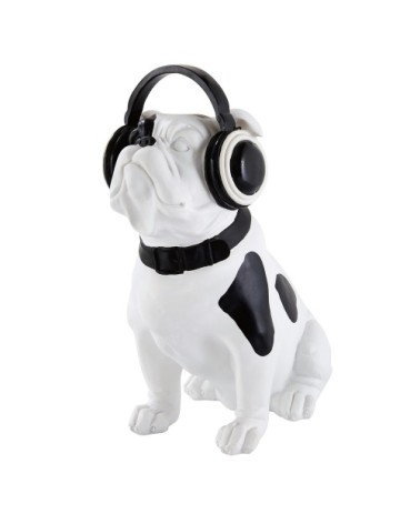 Statuette chien noir et blanc H33