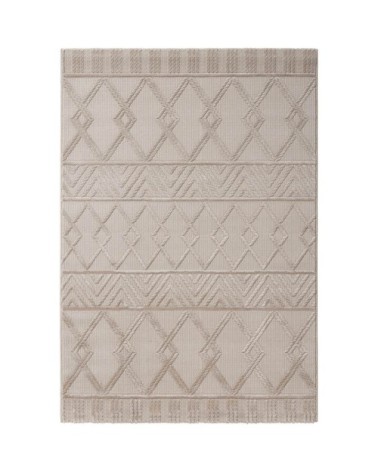 Tapis géométrique design en polyester beige 200x290