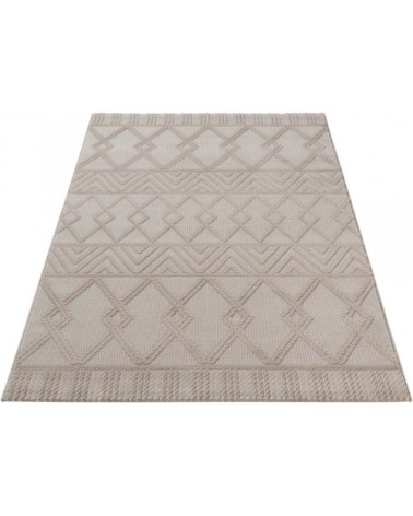 Tapis géométrique design en polyester beige 80x150