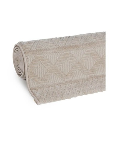 Tapis géométrique design en polyester beige 80x300